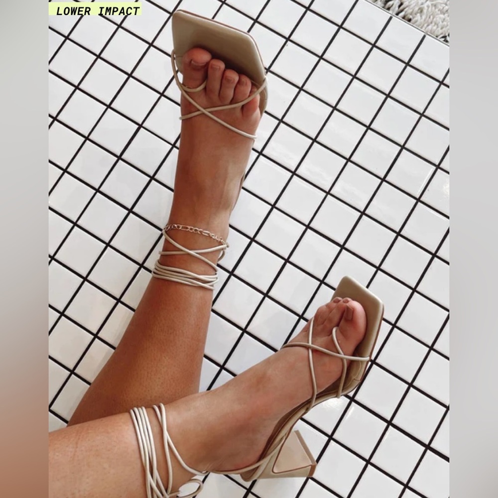 Princess Polly Calile Heels Beige, size US 5